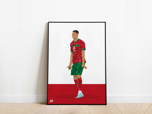 Achraf Hakimi World Cup Morocco Poster - KDDesigns6