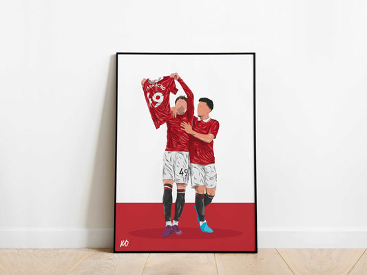 Alejandro Garnacho, Lisandro Martinez Manchester United Poster - KDDesigns6