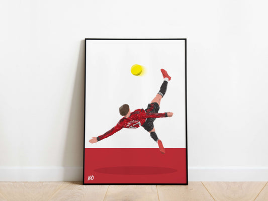 Alejandro Garnacho Overhead Kick Manchester United Poster - KDDesigns6