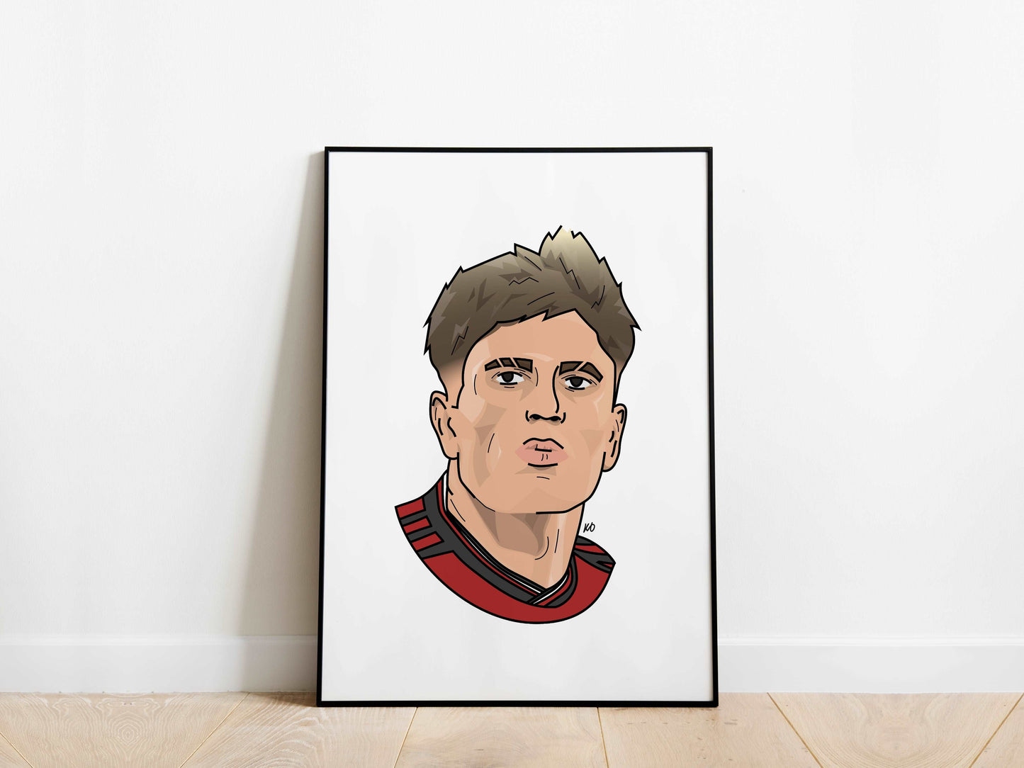 Alejandro Garnacho Portrait Manchester United Poster - KDDesigns6