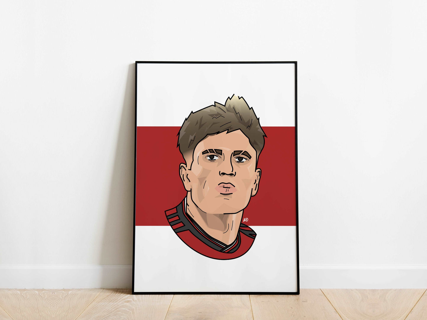 Alejandro Garnacho Portrait Manchester United Poster - KDDesigns6