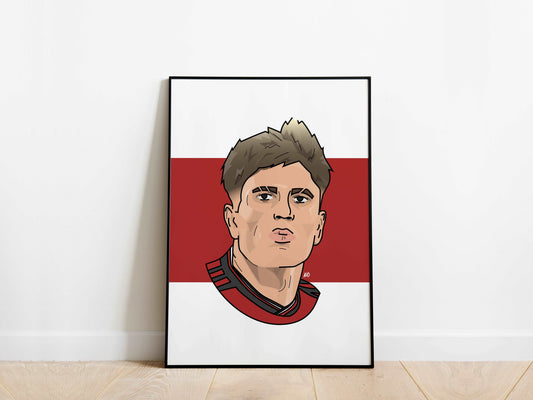 Alejandro Garnacho Portrait Manchester United Poster - KDDesigns6