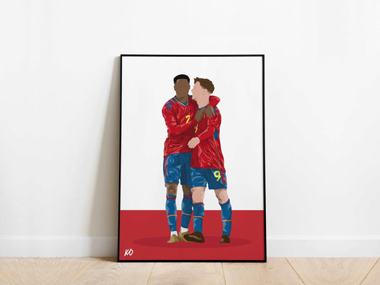 Ansu Fati, Pablo Gavi Spain Poster - KDDesigns6