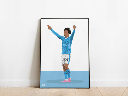 Oscar Bobb Man City Poster - KDDesigns6