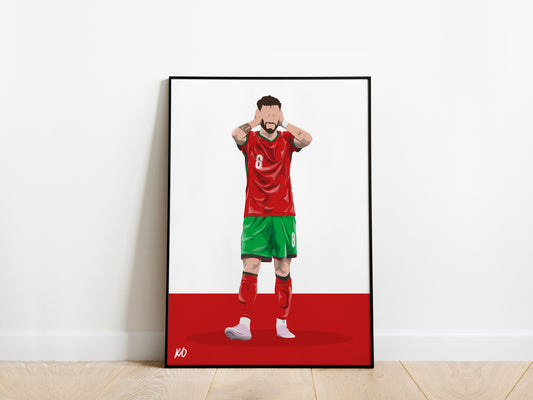 Bruno Fernandes Celebration Portugal Poster - KDDesigns6