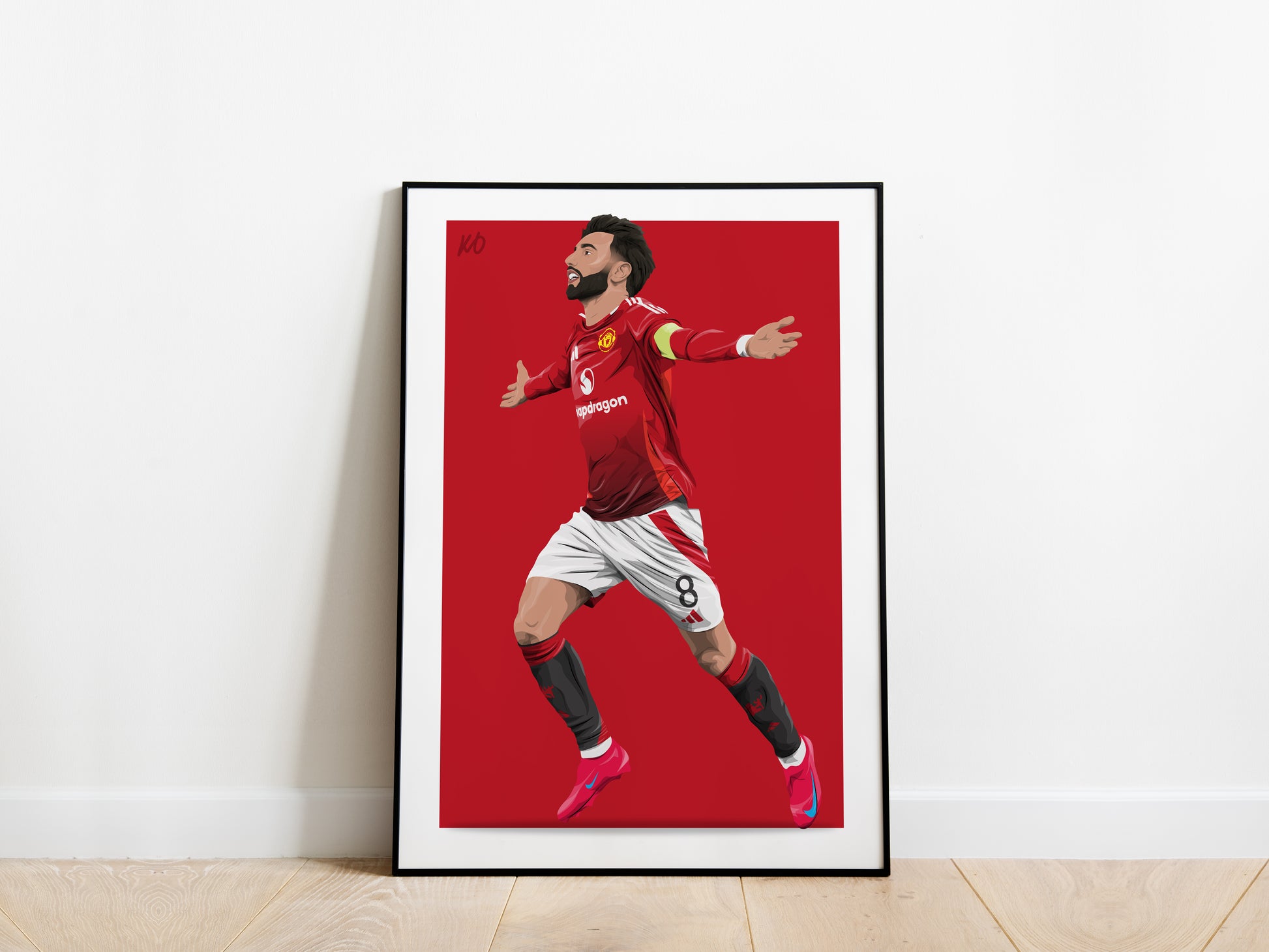 Bruno Fernandes Hat Trick Celebration Manchester United Poster - KDDesigns6