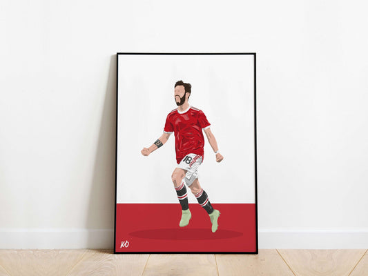 Bruno Fernandes Celebration Manchester United Poster - KDDesigns6