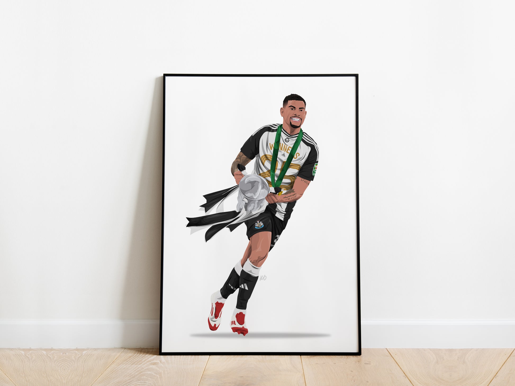 Bruno Guimaraes Carabao Cup Trophy Celebration Newcastle United Poster - KDDesigns6