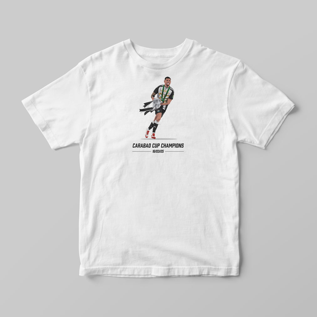 Bruno Guimarães Newcastle United Carabao Cup Graphic T-Shirt | Premium Illustrated Tee - KDDesigns6