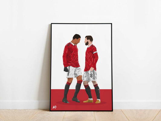 Casemiro, Bruno Fernandes Manchester United Poster - KDDesigns6