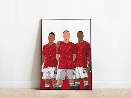 Casemiro, Lisandro Martinez & Marcus Rashford Manchester United Poster - KDDesigns6