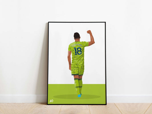 Casemiro Away Kit Manchester United Poster - KDDesigns6