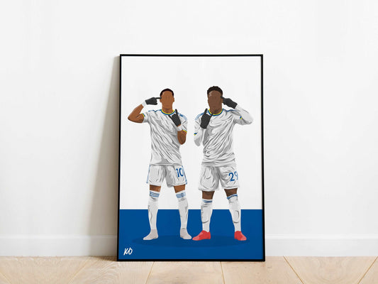 Crysencio Summerville, Wilfried Gnonto Leeds United Poster - KDDesigns6