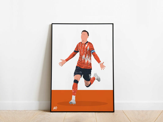 Dan Potts Play-Off Final Luton Town Poster - KDDesigns6