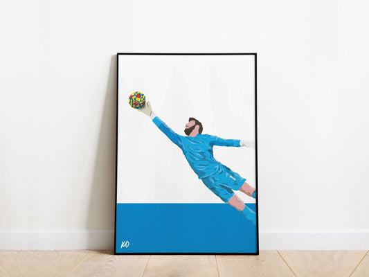 David De Gea Blue Kit Manchester United Poster - KDDesigns6