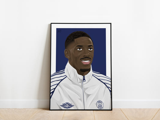 Ousmane Dembele Portrait PSG Poster - KDDesigns6