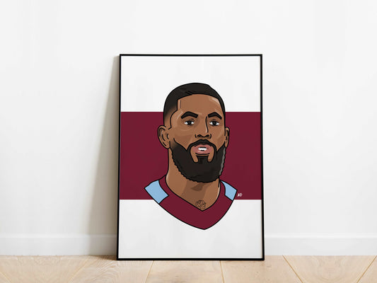 Douglas Luiz Portrait Aston Villa Poster - KDDesigns6