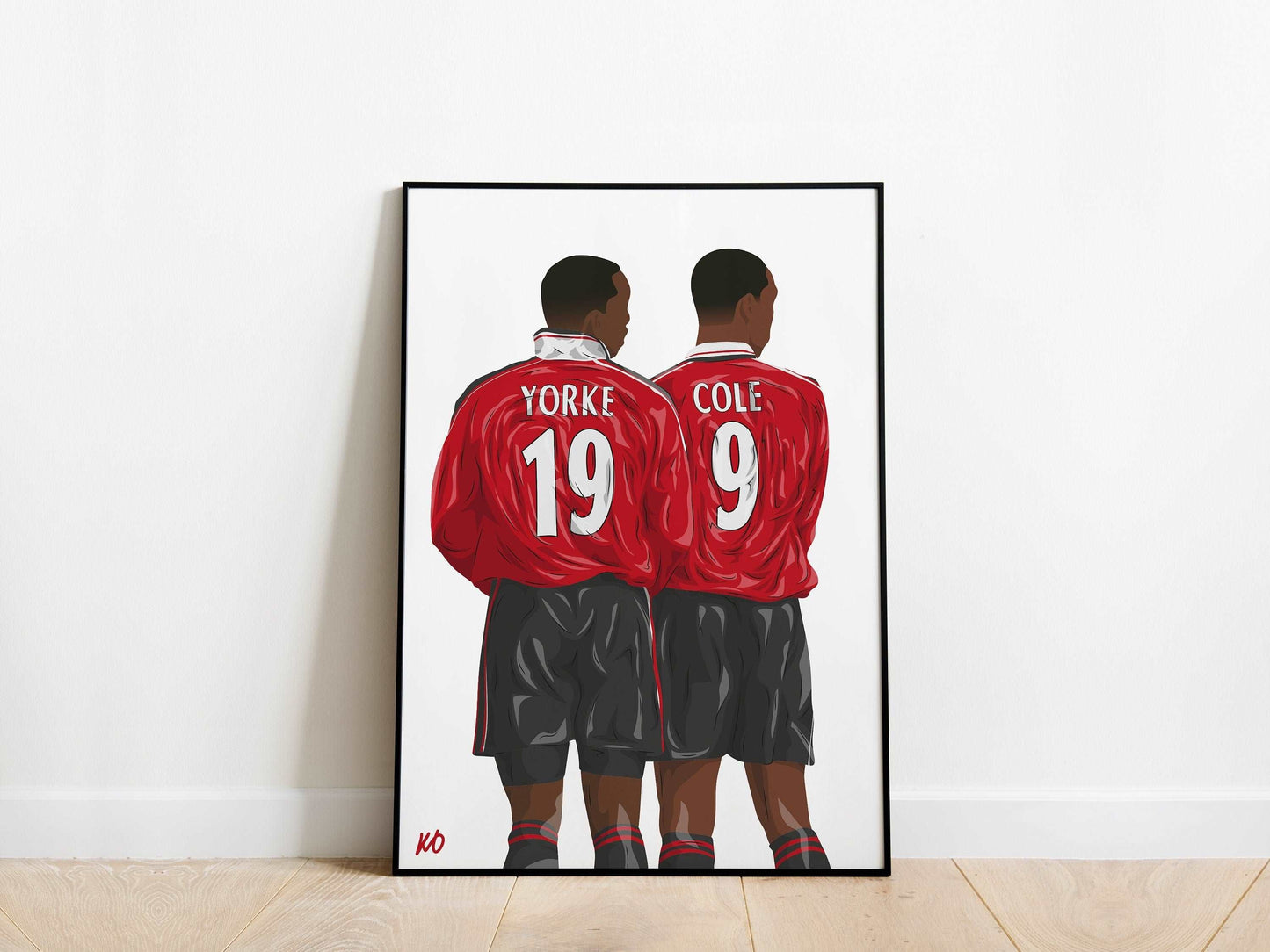 Dwight Yorke, Andy Cole Manchester United Poster - KDDesigns6