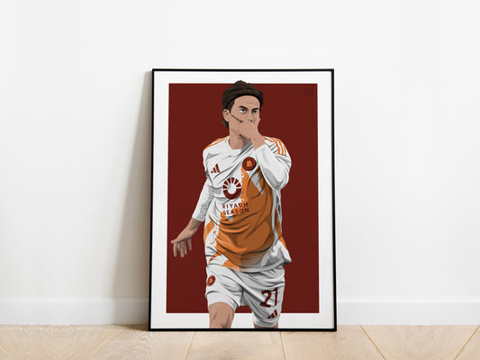 Paulo Dybala 24/25 AS Roma Poster - KDDesigns6