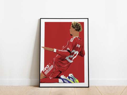 Hugo Ekitike Knee Slide Liverpool Poster - KDDesigns6