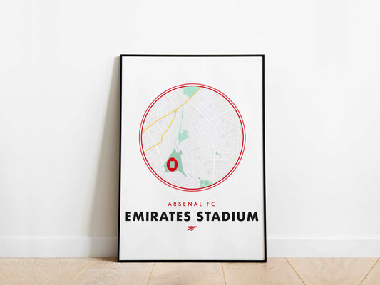 Emirates Arsenal Stadium Map Poster - KDDesigns6