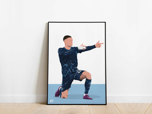 Phil Foden Celebration Man City Poster - KDDesigns6