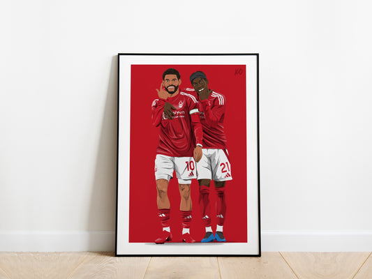 Morgan Gibbs-White, Anthony Elanga Nottingham Forest Poster - KDDesigns6