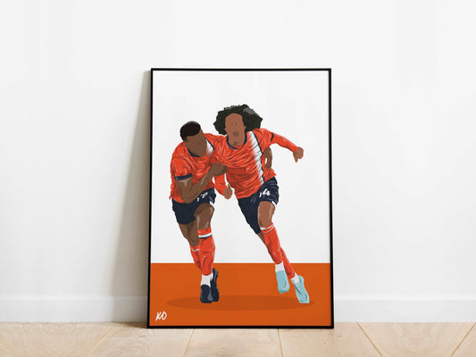 Jacob Brown, Tahith Chong Luton Town Poster - KDDesigns6