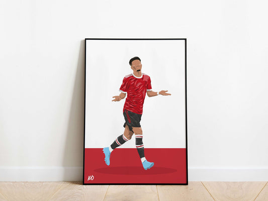 Jadon Sancho Celebration Manchester United Poster - KDDesigns6