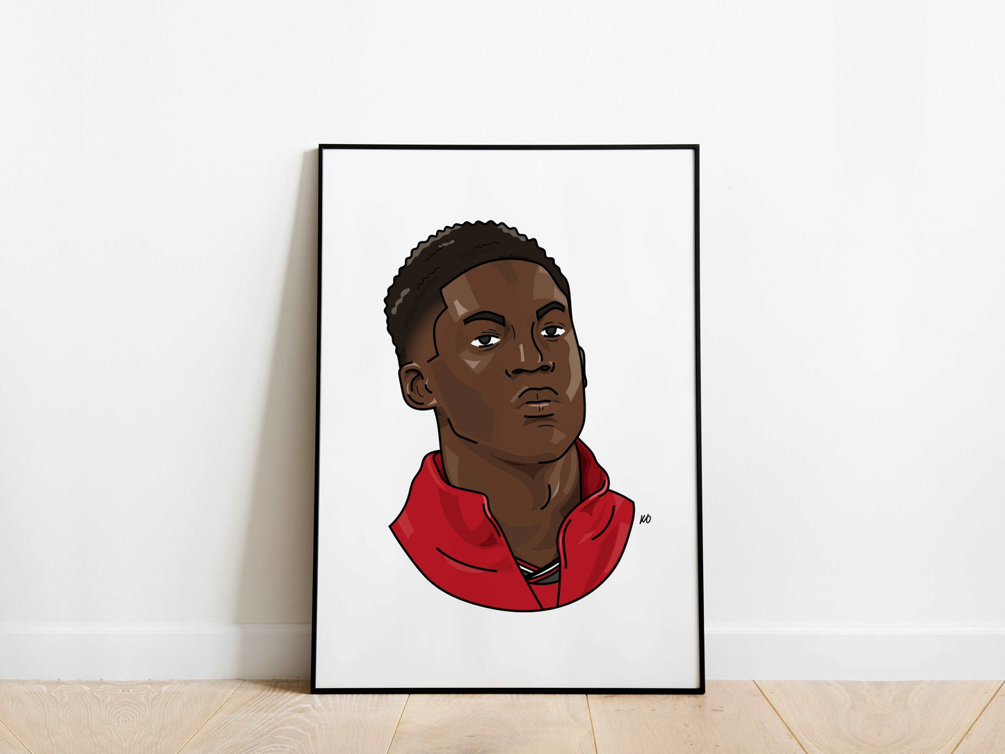 Kobbie Mainoo Portrait Manchester United Poster - KDDesigns6