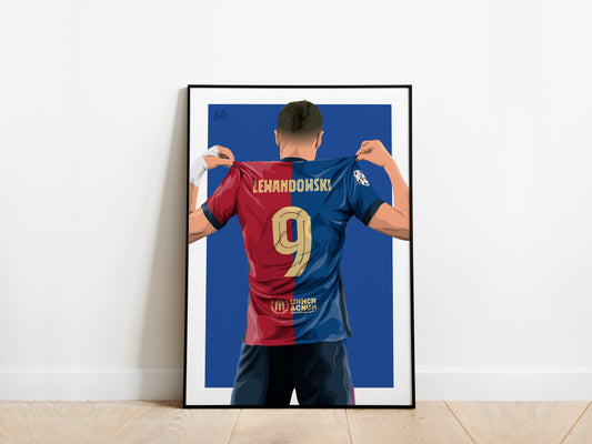 Robert Lewandowski 24/25 Barcelona Poster - KDDesigns6