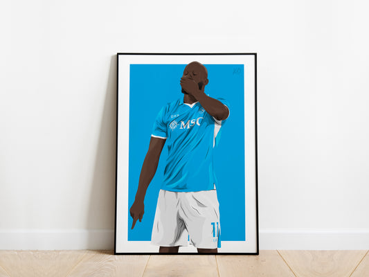 Romelu Lukaku Napoli Poster - KDDesigns6