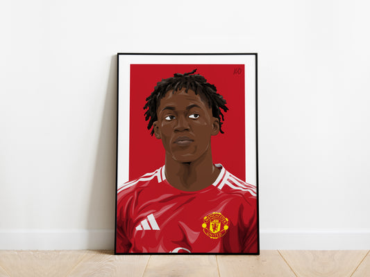Kobbie Mainoo 24/25 Portrait Manchester United Poster - KDDesigns6