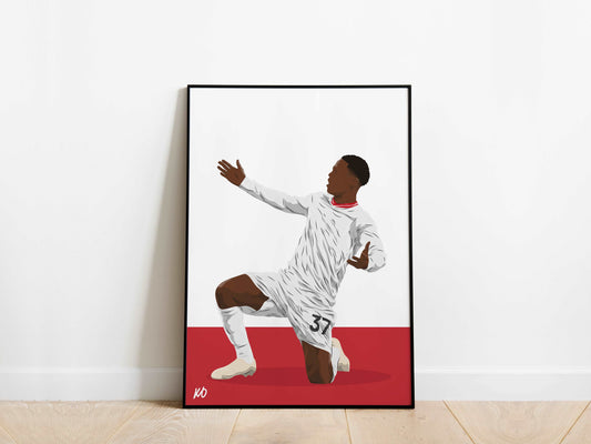 Kobbie Mainoo Kneeslide Manchester United Poster - KDDesigns6