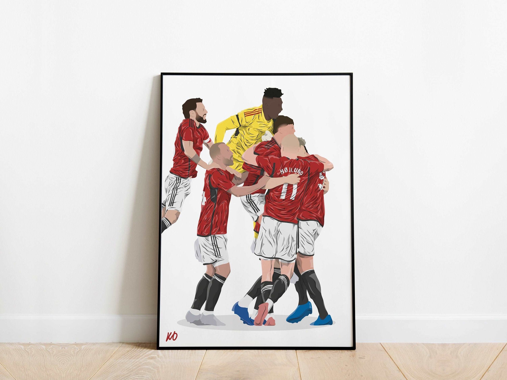 Bruno, Onana, Eriksen, Garnacho, Maguire, McTominay, Hojlund Manchester United Poster - KDDesigns6