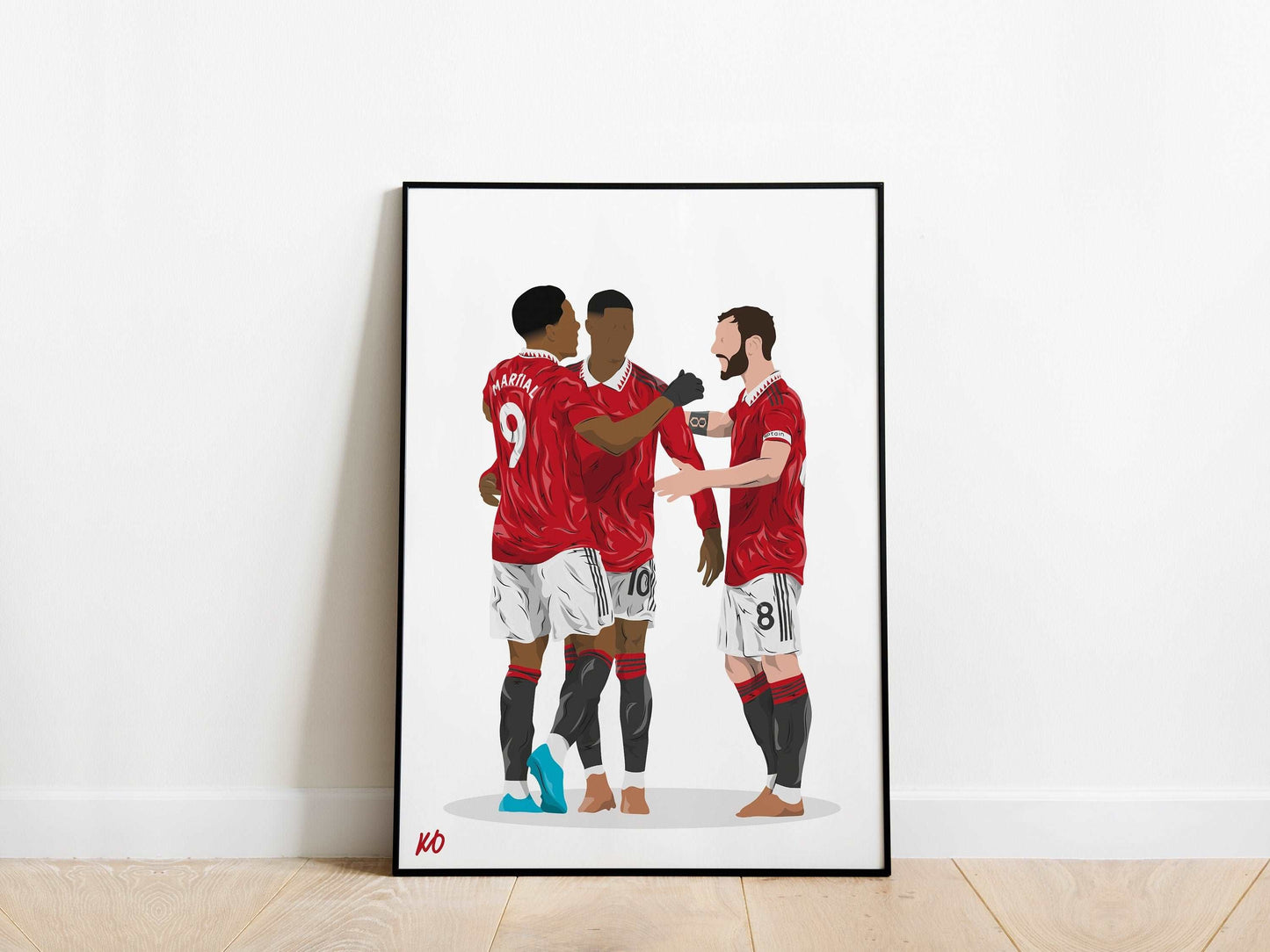 Marcus Rashford, Anthony Martial, Bruno Fernandes Manchester United Poster - KDDesigns6