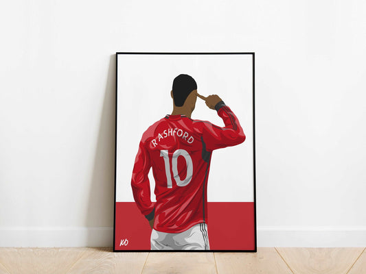 Marcus Rashford Home Kit Manchester United Poster - KDDesigns6