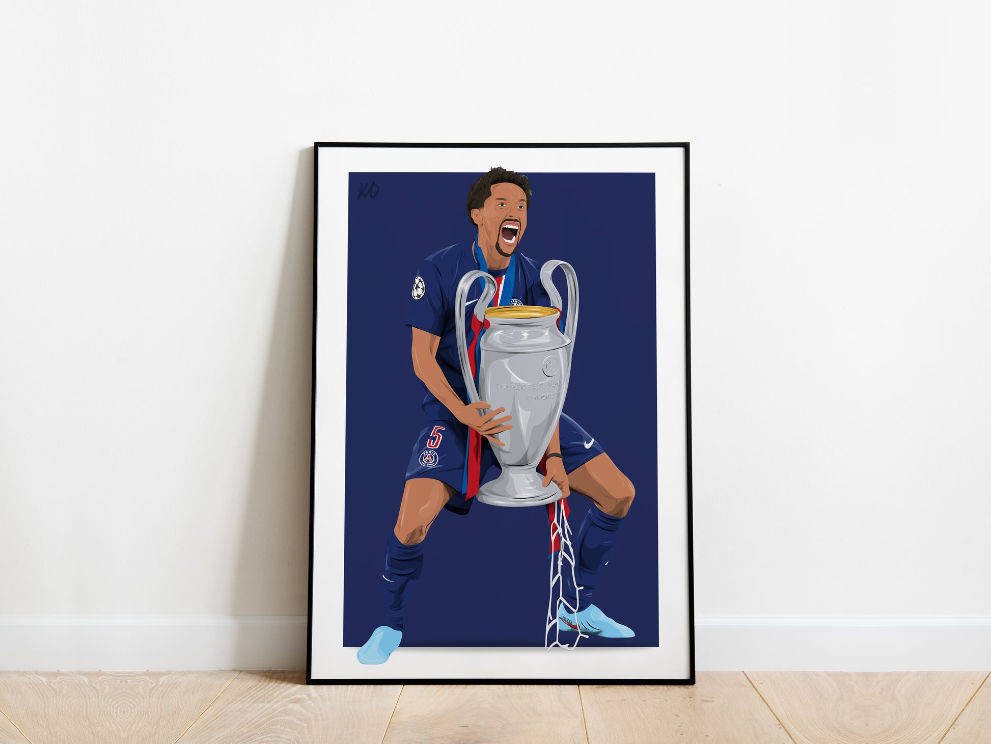 Marquinhos Champions League Trophy PSG Poster - KDDesigns6