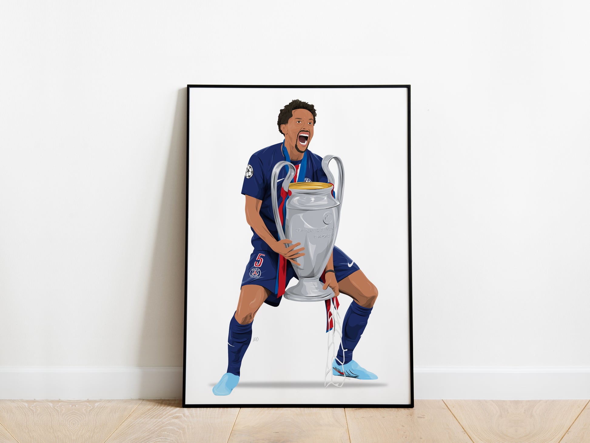 Marquinhos Champions League Trophy PSG Poster - KDDesigns6