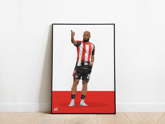 Bryan Mbeumo 24/25 Brentford Poster - KDDesigns6