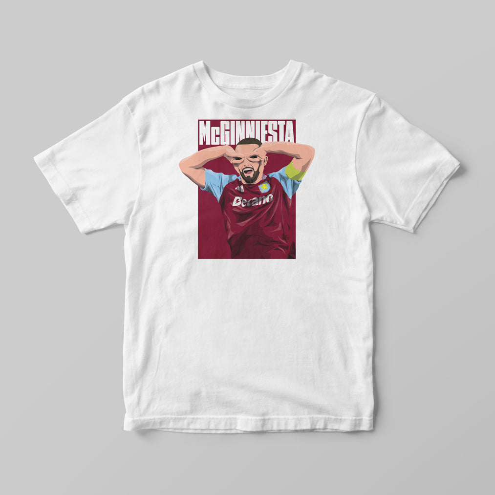 John McGinn McGinniesta Aston Villa Graphic T-Shirt | Premium Illustrated Tee - KDDesigns6