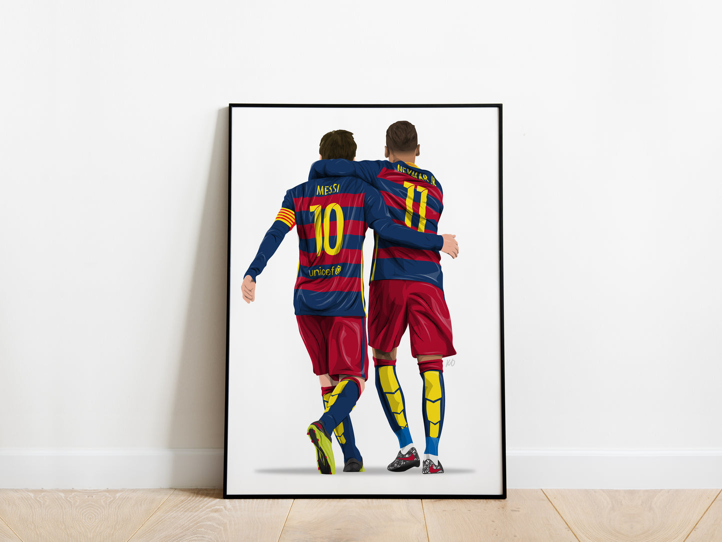 Lionel Messi and Neymar Jr 2015/16 Barcelona Poster