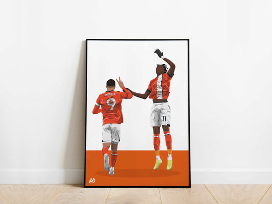 Carlton Morris, Elijah Adebayo Luton Town Poster - KDDesigns6
