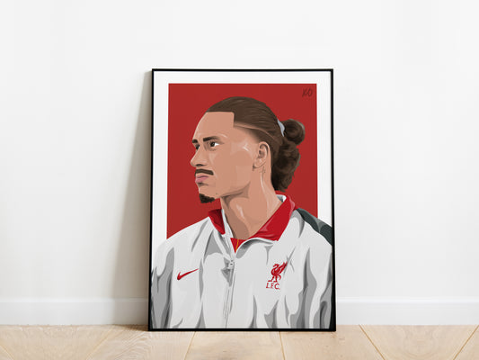 Darwin Nunez Portrait Liverpool Poster - KDDesigns6