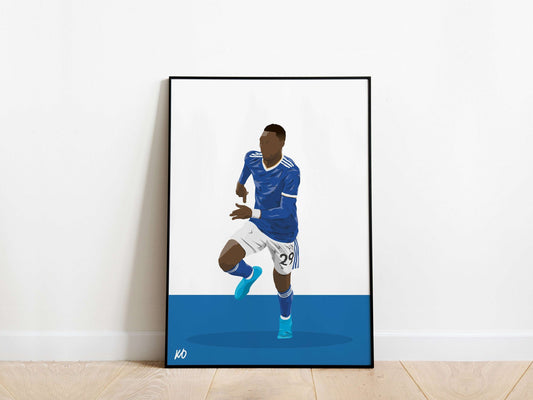 Patson Daka Leicester City Poster - KDDesigns6