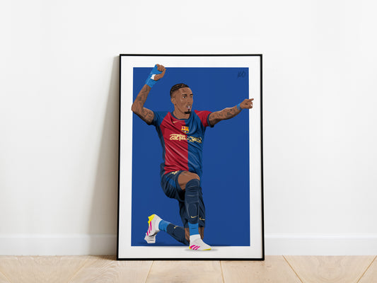 Raphinha El Clasico Celebration Barcelona Poster - KDDesigns6