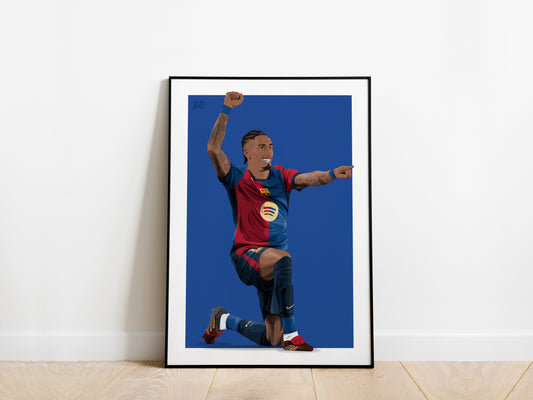 Raphinha Celebration Barcelona Poster - KDDesigns6