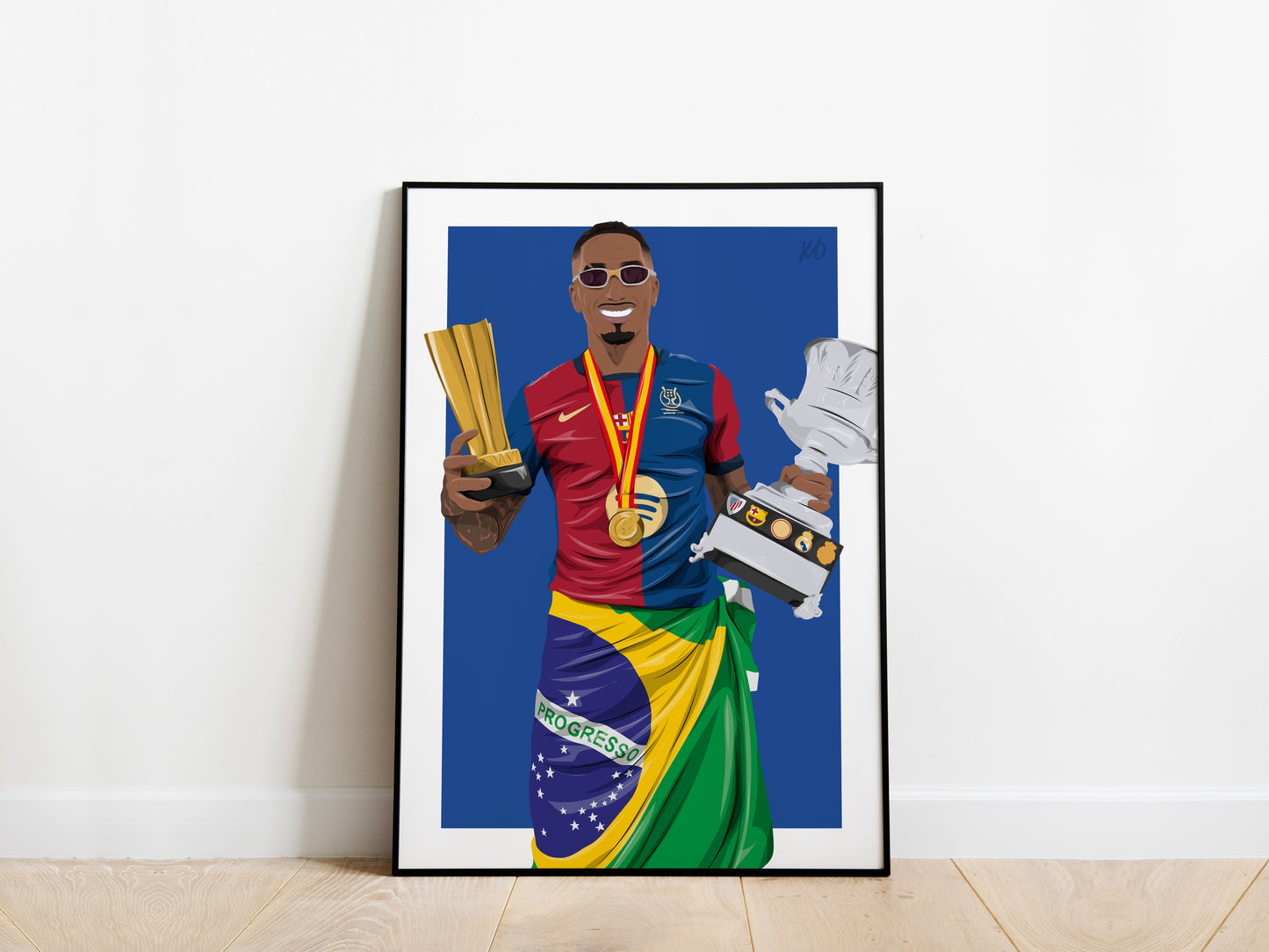 Raphinha Supercopa de Espana Trophy Barcelona Poster