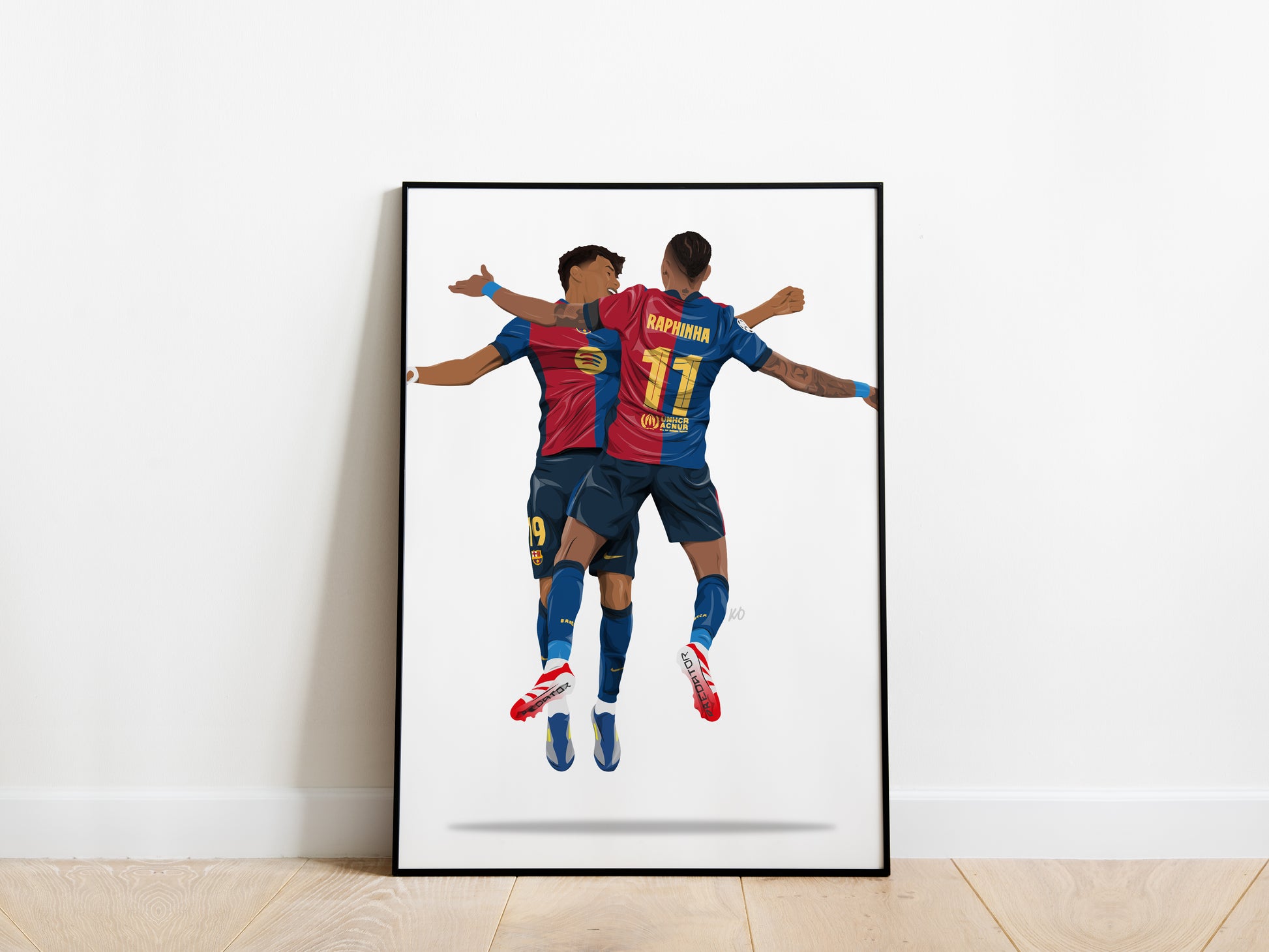 Lamine Yamal, Raphinha Celebration Barcelona Poster - KDDesigns6