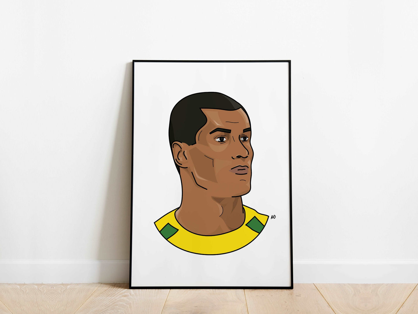 Rivaldo Portrait 2002 World Cup Brazil Poster - KDDesigns6